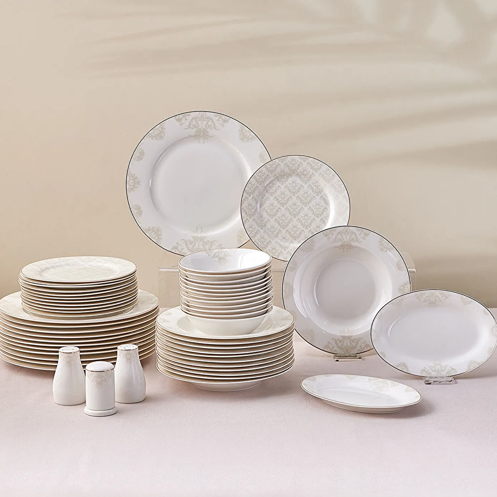 Emsan Elegance Bone Siena 53 Parça 12 Kişilik Yemek Takımı Gold (Premium Serisi 23)