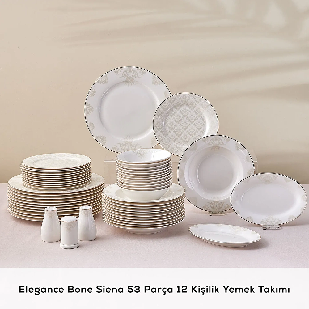 Emsan Elegance Bone Siena 53 Parça 12 Kişilik Yemek Takımı Gold - 2
