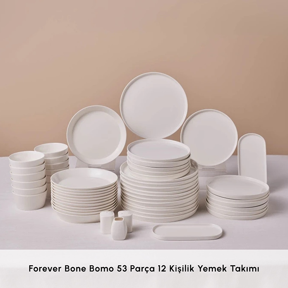 Karaca Forever Bone Bomo 53 Parça 12 Kişilik Yemek Takımı - 1