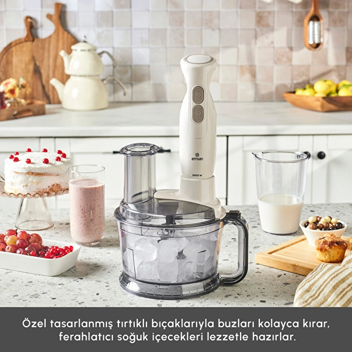 Emsan Pro Multimax 6 in 1 Çok Amaçlı Mutfak Robotu İconic Beige - 4