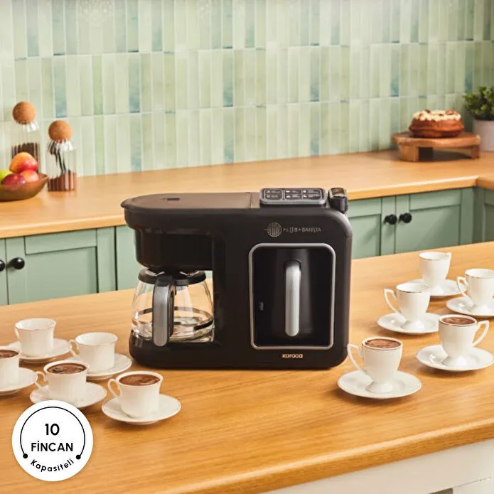 Karaca Hatır Plus Barista 6 in 1 Latte Cappuccino ve Közde Türk Kahve Makinesi Black Silver - 3