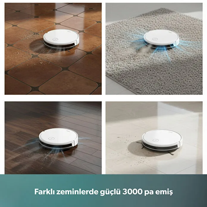 Homend Alex 1288h Moplu ve Akıllı Robot Süpürge Gyroscope Beyaz - 3