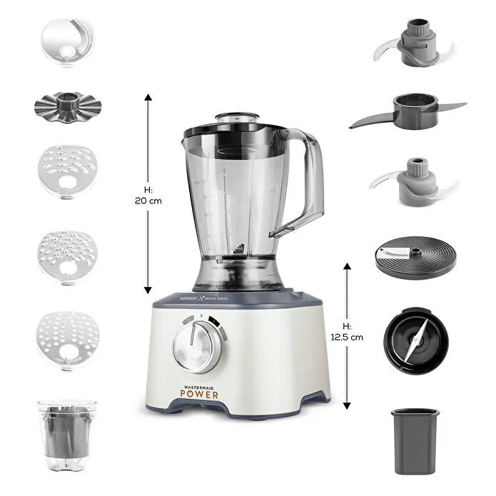 Karaca x Refika Mastermaid Power Multifunctional 10 in 1 Swiss Cream Mutfak Robotu 2000W - 3