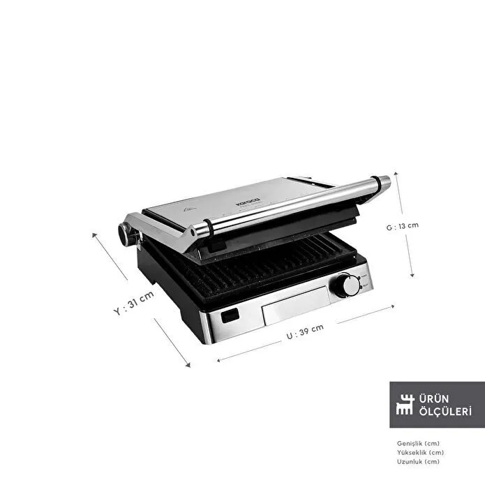 Karaca Biogranit 6 Dilim Kapasiteli Paslanmaz Çelik Izgara ve Tost Makinesi Inox 2000W - 2