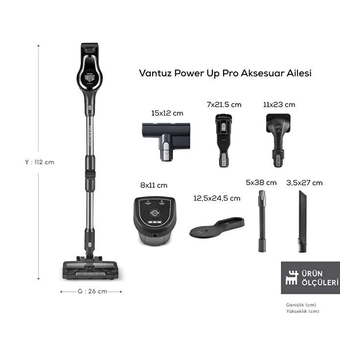 Karaca Vantuz Power Up Pro Dikey Süpürge Black Chrome - 2