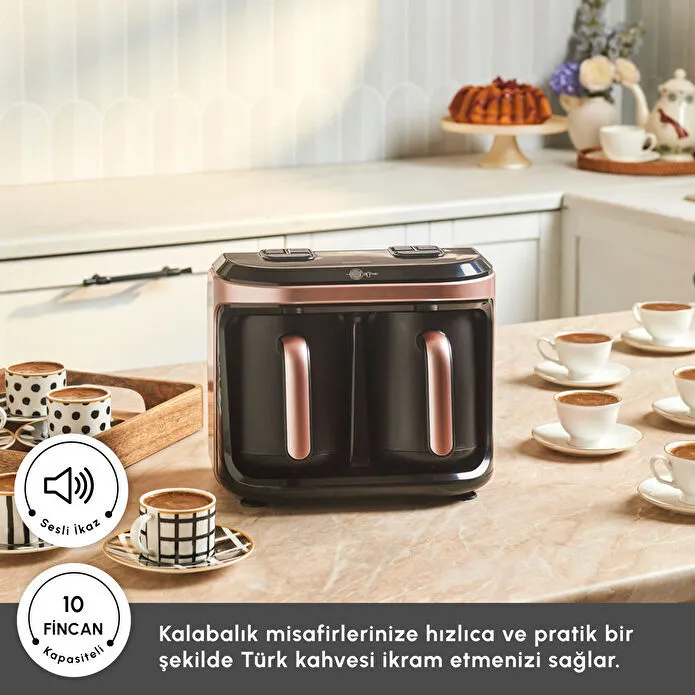 Karaca Hatır Hüp Düet Aroma İkili Türk Kahve Makinesi Rosegold - 4